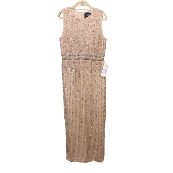 knee length dresses for ladies Green Beaded Sleeveless Scoop Neck Midi Dress